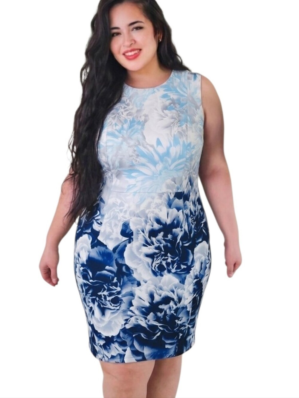 CALVIN KLEIN Floral Print Scuba Sheath Dress - Size 20W